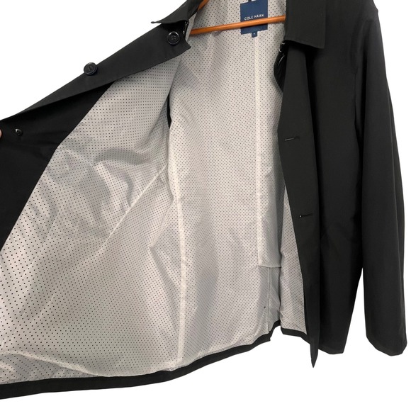 Cole Haan Mens Black Full Zip Rain Jacket Coat XL Lightweight Casual Outerwear - Picture 13 of 16